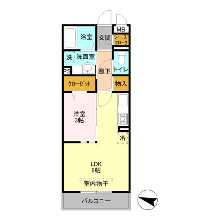 埼玉県草加市中根1(アパート)の賃貸物件の間取り
