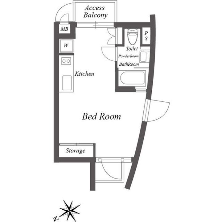 東京都港区赤坂6(マンション)の賃貸物件の間取り