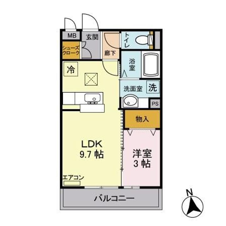 栃木県宇都宮市台新田町(アパート)の賃貸物件の間取り