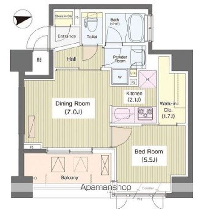 東京都中野区東中野1(マンション)の賃貸物件の間取り
