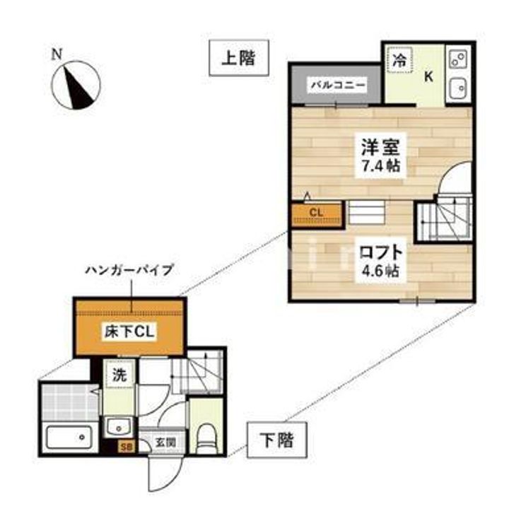 熊本県熊本市東区三郎2(アパート)の賃貸物件の間取り