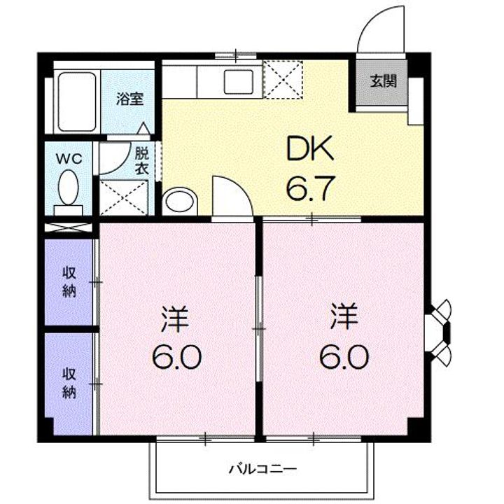 岡山県倉敷市中庄(マンション)の賃貸物件の間取り