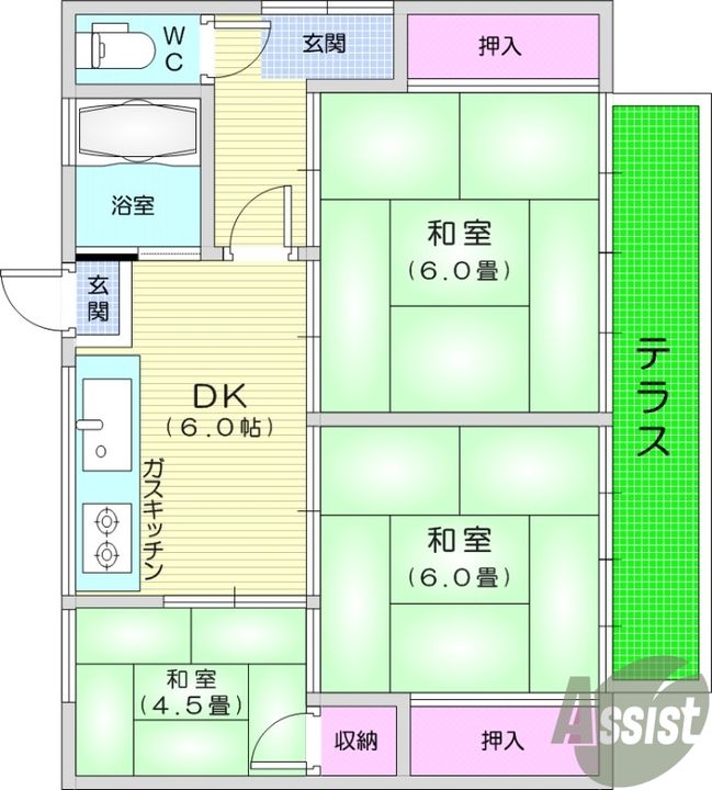 宮城県仙台市太白区袋原1(一戸建)の賃貸物件の間取り