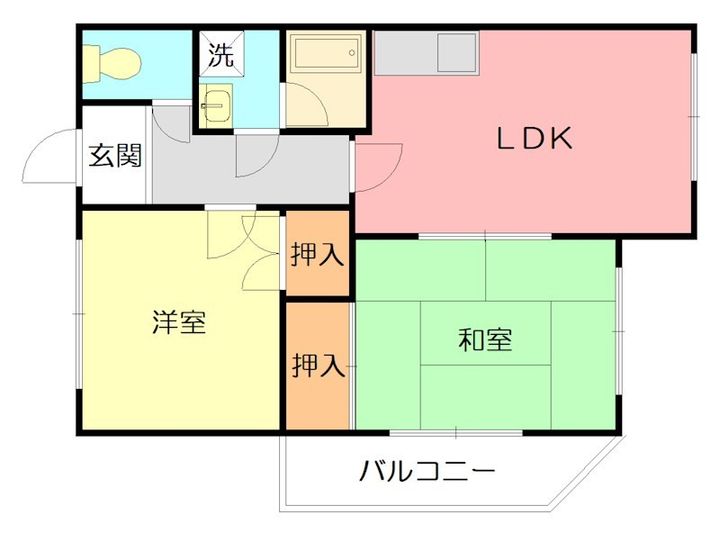 神奈川県平塚市中堂(マンション)の賃貸物件の間取り