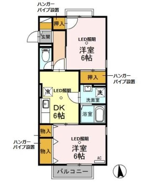 埼玉県坂戸市南町(アパート)の賃貸物件の間取り