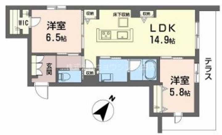 大阪府吹田市岸部中4(マンション)の賃貸物件の間取り