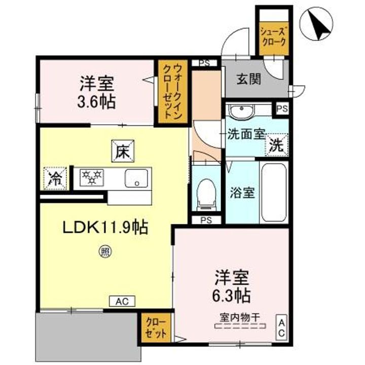 兵庫県西宮市甲子園六石町(アパート)の賃貸物件の間取り