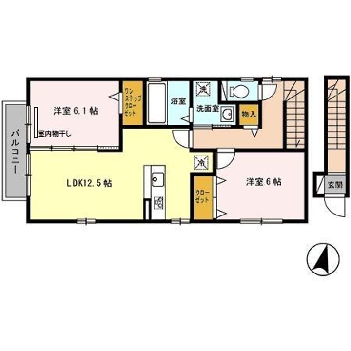 兵庫県神戸市東灘区本山北町1(アパート)の賃貸物件の間取り