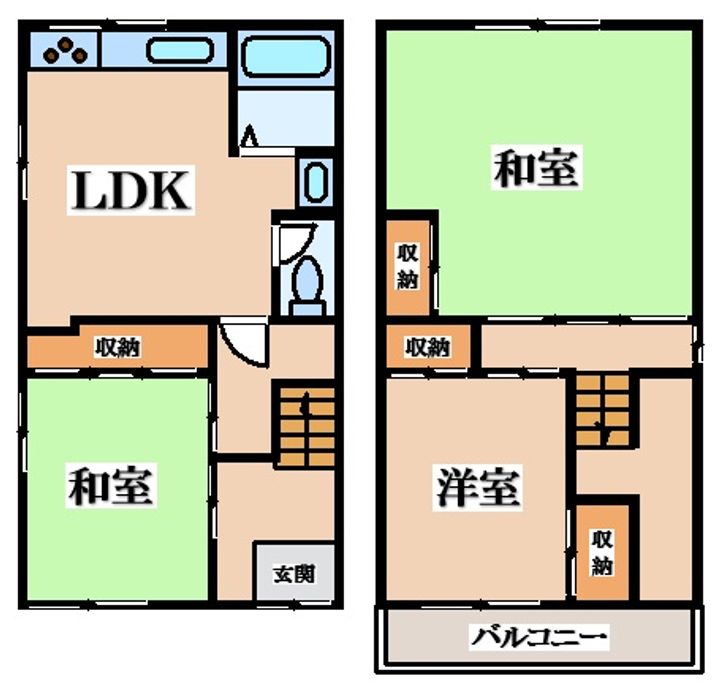 大阪府東大阪市稲葉1(一戸建)の賃貸物件の間取り