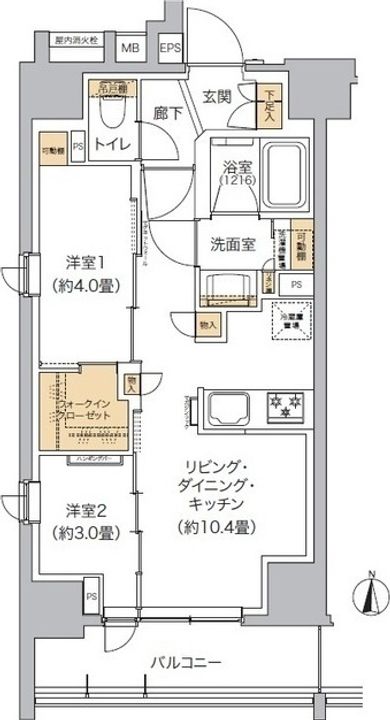 東京都豊島区東池袋3の賃貸マンションの間取り