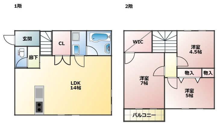 熊本県熊本市北区武蔵ケ丘5(一戸建)の賃貸物件の間取り
