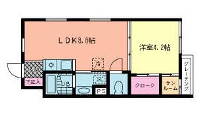 鹿児島県鹿児島市南郡元町(マンション)の賃貸物件の間取り
