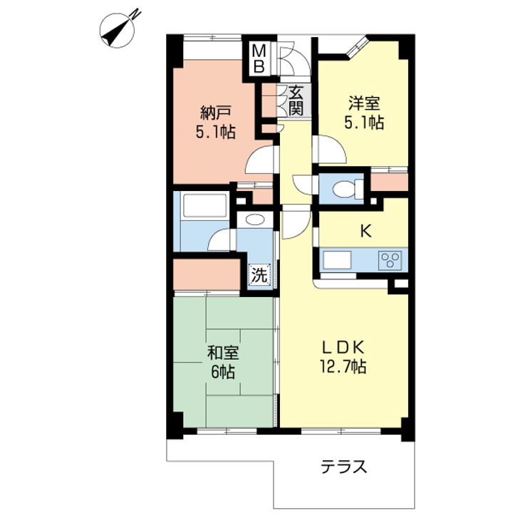 サニープレイス中山の間取り