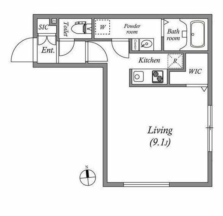 東京都練馬区中村南3(マンション)の賃貸物件の間取り
