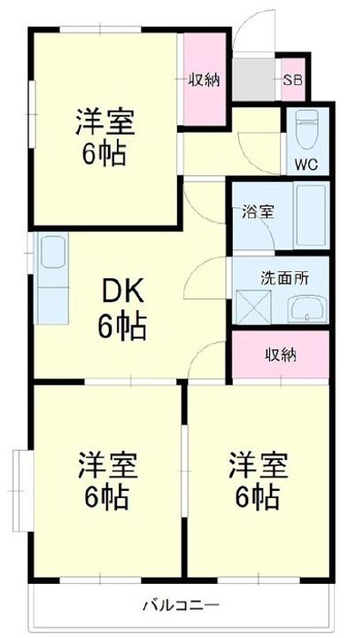 静岡県浜松市浜名区中瀬(マンション)の賃貸物件の間取り