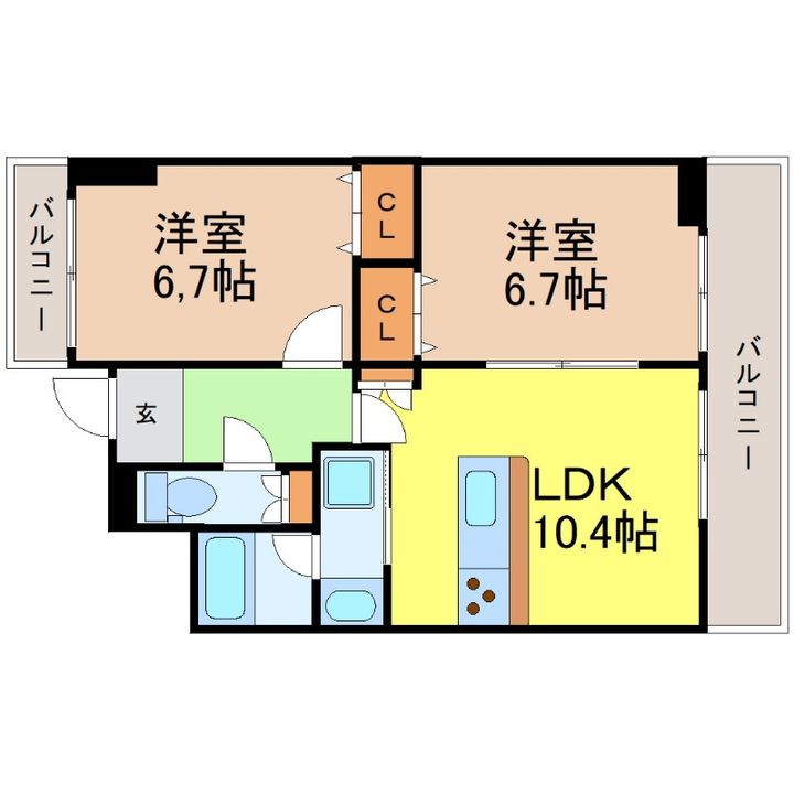 愛知県名古屋市中区新栄2(マンション)の賃貸物件の間取り