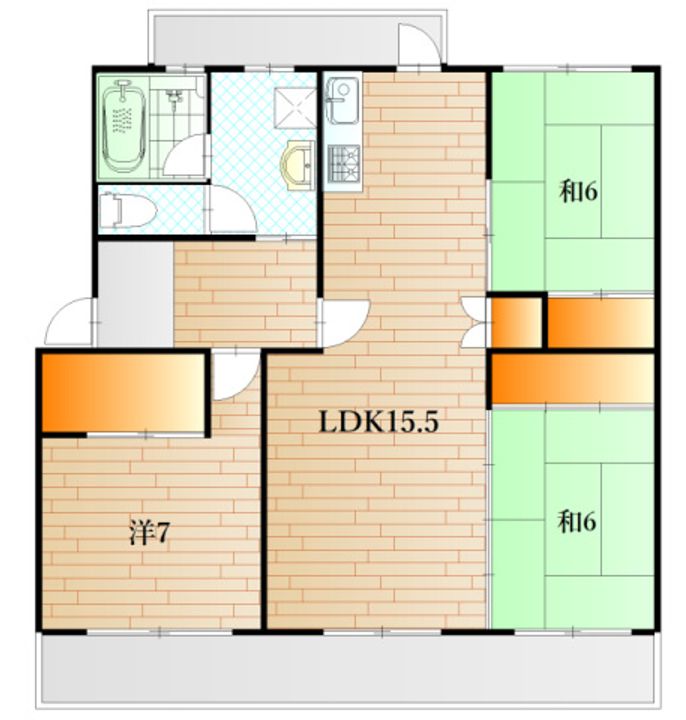 山口県下関市綾羅木本町3(マンション)の賃貸物件の間取り