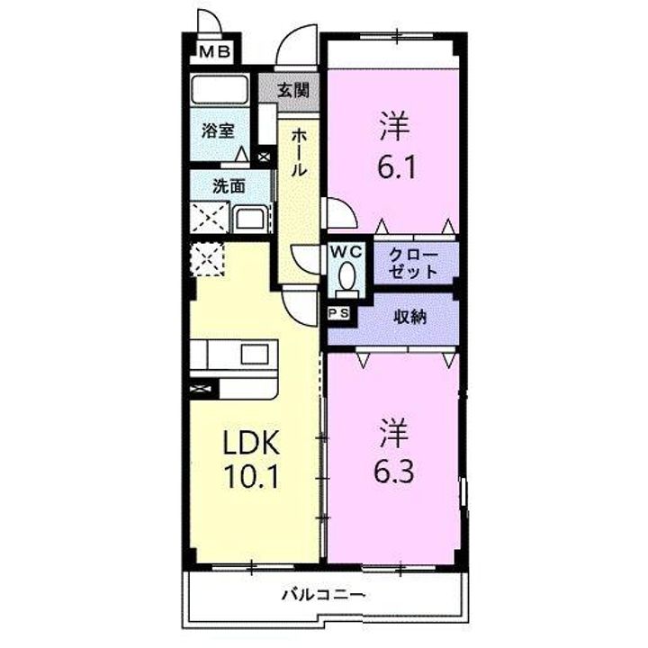 愛知県名古屋市守山区竜泉寺2(マンション)の賃貸物件の間取り