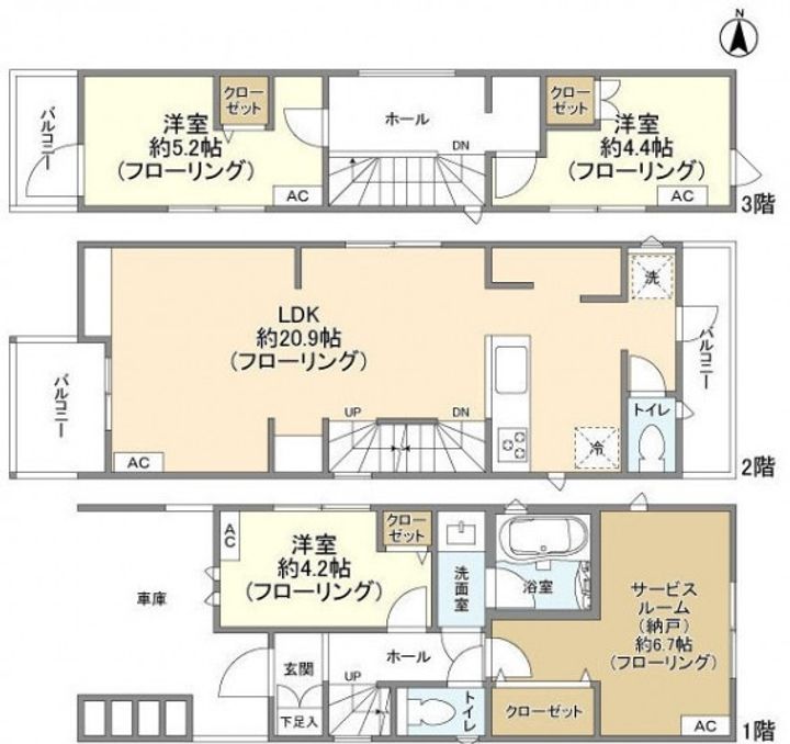 東京都足立区六月1(一戸建)の賃貸物件の間取り