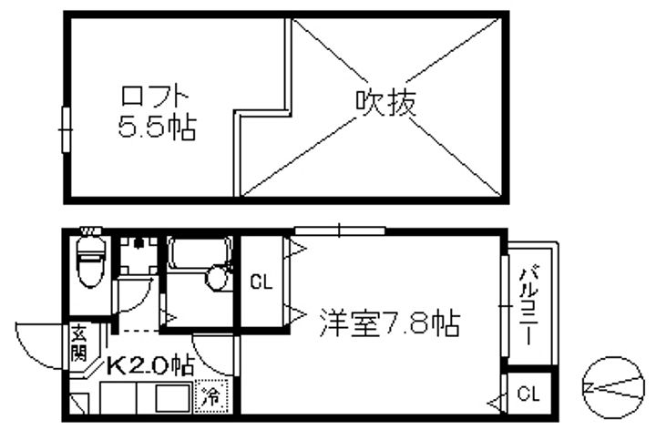 福岡県福岡市城南区別府3(アパート)の賃貸物件の間取り