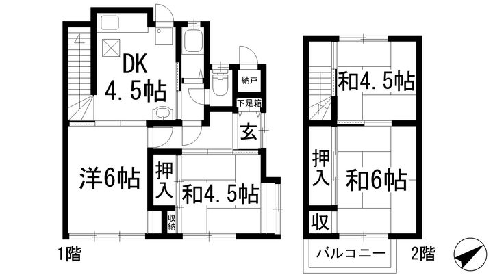 兵庫県川西市花屋敷1(一戸建)の賃貸物件の間取り