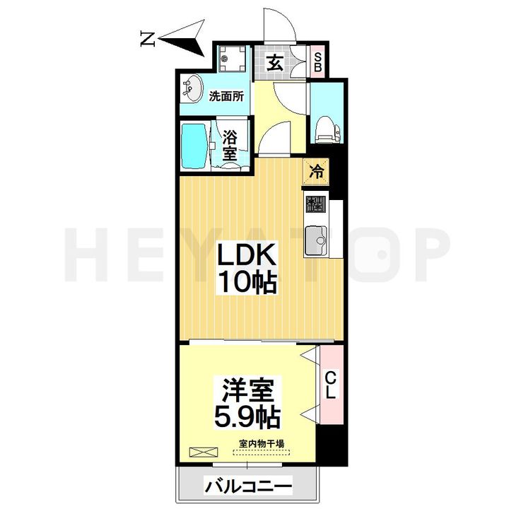 愛知県名古屋市熱田区一番2(マンション)の賃貸物件の間取り