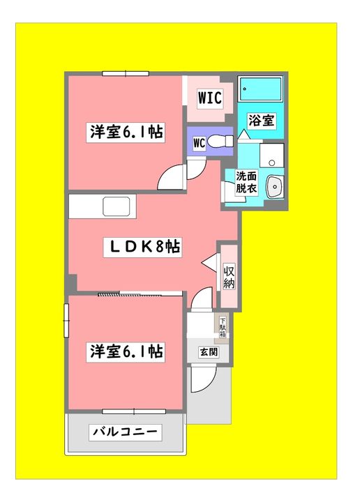 広島県東広島市西条町下三永(アパート)の賃貸物件の間取り