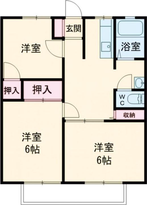 栃木県宇都宮市若松原2(アパート)の賃貸物件の間取り