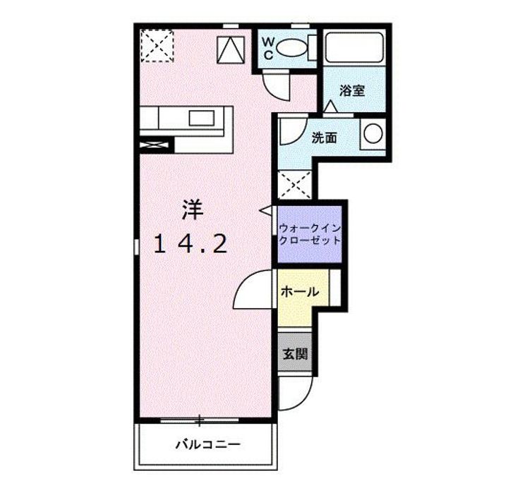 群馬県高崎市上佐野町(アパート)の賃貸物件の間取り