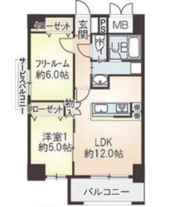 大阪府大阪市淀川区新北野1(マンション)の賃貸物件の間取り