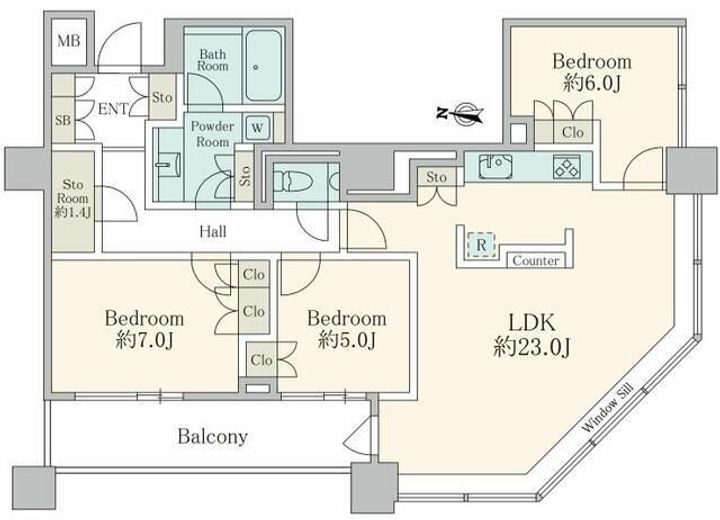 ブリリアタワー東京の間取り