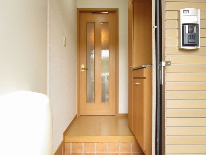 茨城県石岡市東田中(アパート)の賃貸物件の玄関