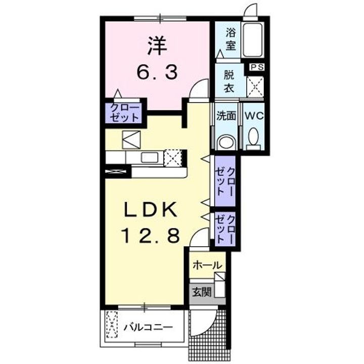 茨城県石岡市東田中(アパート)の賃貸物件の間取り