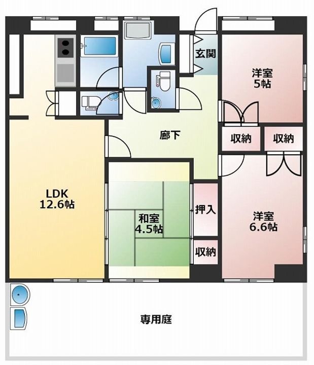 高知県高知市青柳町(マンション)の賃貸物件の間取り