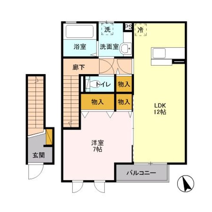 栃木県小山市城東7(アパート)の賃貸物件の間取り