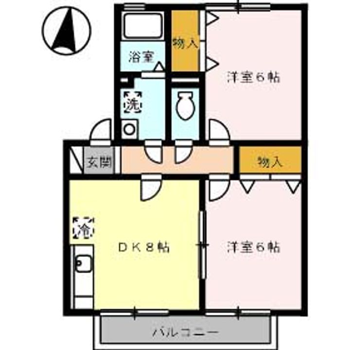 広島県福山市新市町大字宮内(アパート)の賃貸物件の間取り