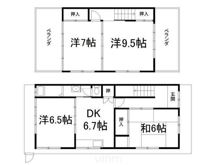 京都府京都市伏見区深草芳本町(一戸建)の賃貸物件の間取り