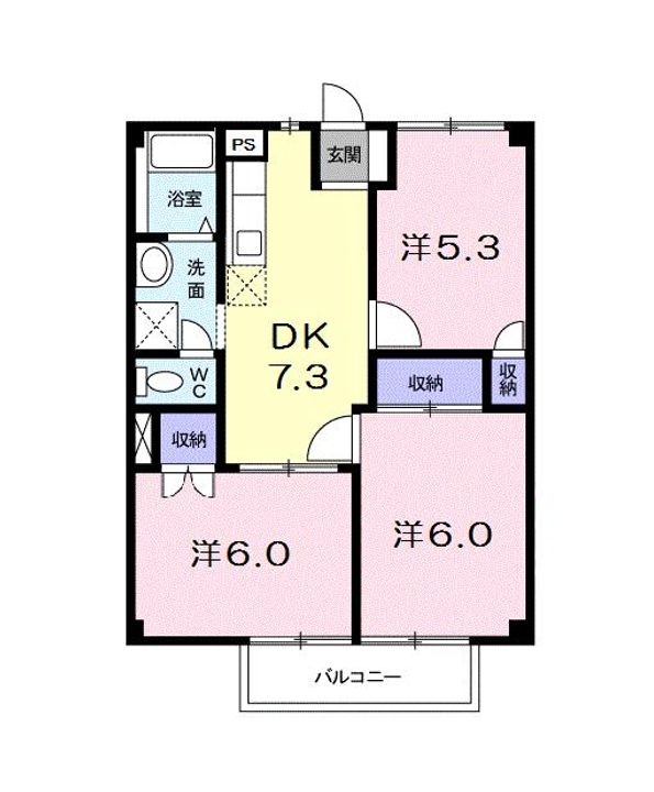 岡山県総社市中原(アパート)の賃貸物件の間取り