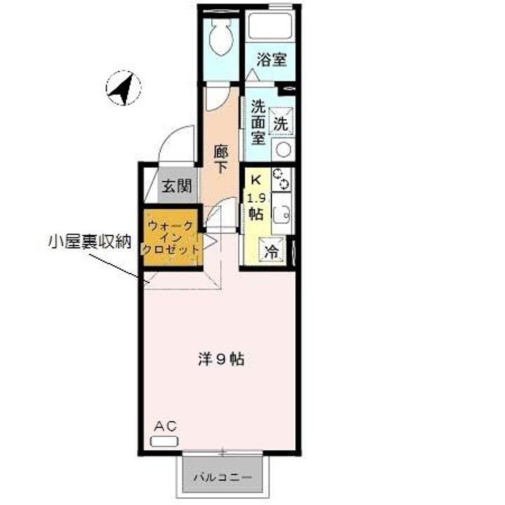 兵庫県宝塚市山本南1(アパート)の賃貸物件の間取り