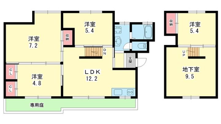 大阪府豊中市東豊中町5(マンション)の賃貸物件の間取り