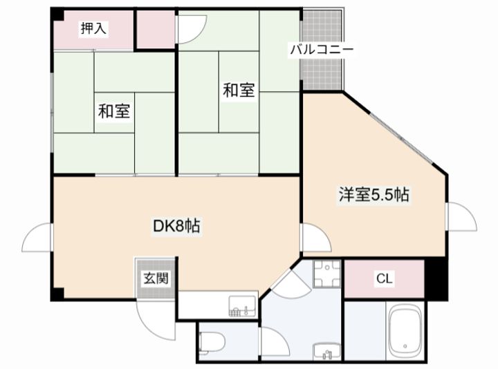 大阪府高槻市栄町1(マンション)の賃貸物件の間取り