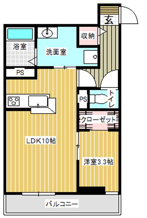 新潟県新潟市中央区幸町(アパート)の賃貸物件の間取り
