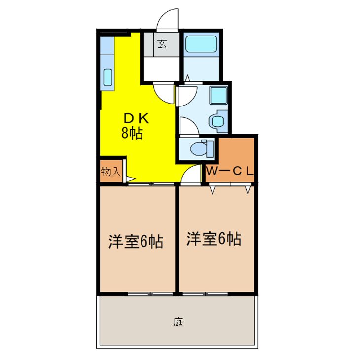 岐阜県岐阜市柳津町上佐波3(アパート)の賃貸物件の間取り