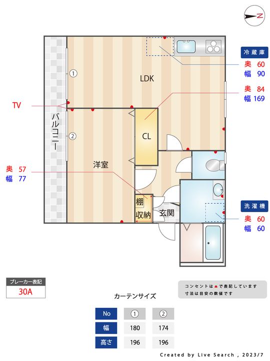 メゾン・ド・サンクAの間取り