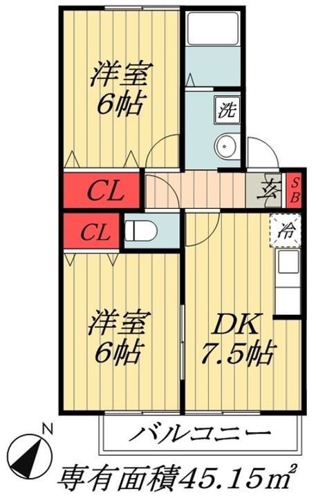 千葉県市川市妙典5(アパート)の賃貸物件の間取り