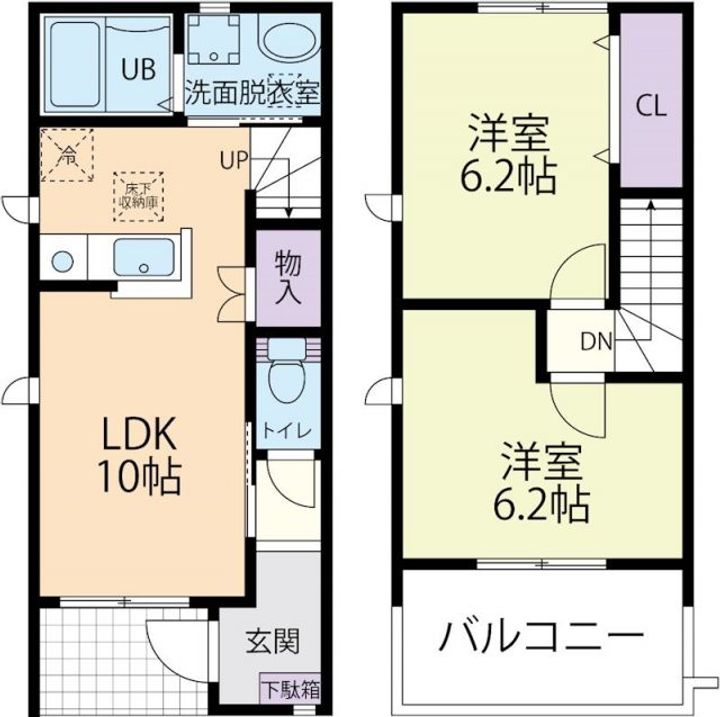埼玉県本庄市西富田(アパート)の賃貸物件の間取り