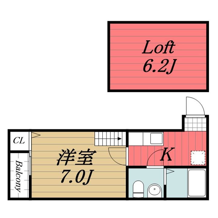 千葉県千葉市中央区神明町(アパート)の賃貸物件の間取り