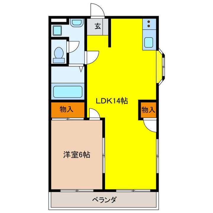 岐阜県羽島郡岐南町下印食1(マンション)の賃貸物件の間取り