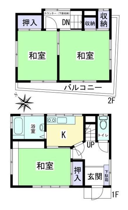 神奈川県横浜市南区弘明寺町(一戸建)の賃貸物件の間取り