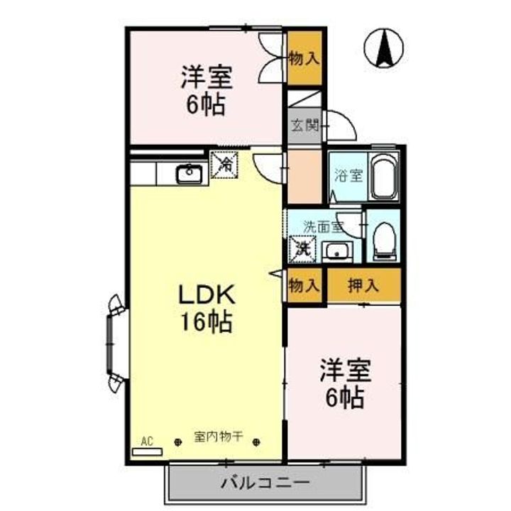 福島県郡山市字名倉(アパート)の賃貸物件の間取り
